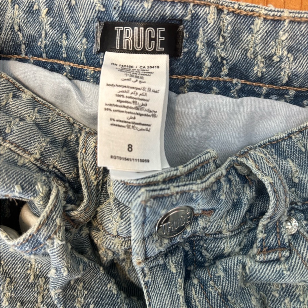 Girls' Light Blue Distressed Denim Skirt - Picture 4 of 4